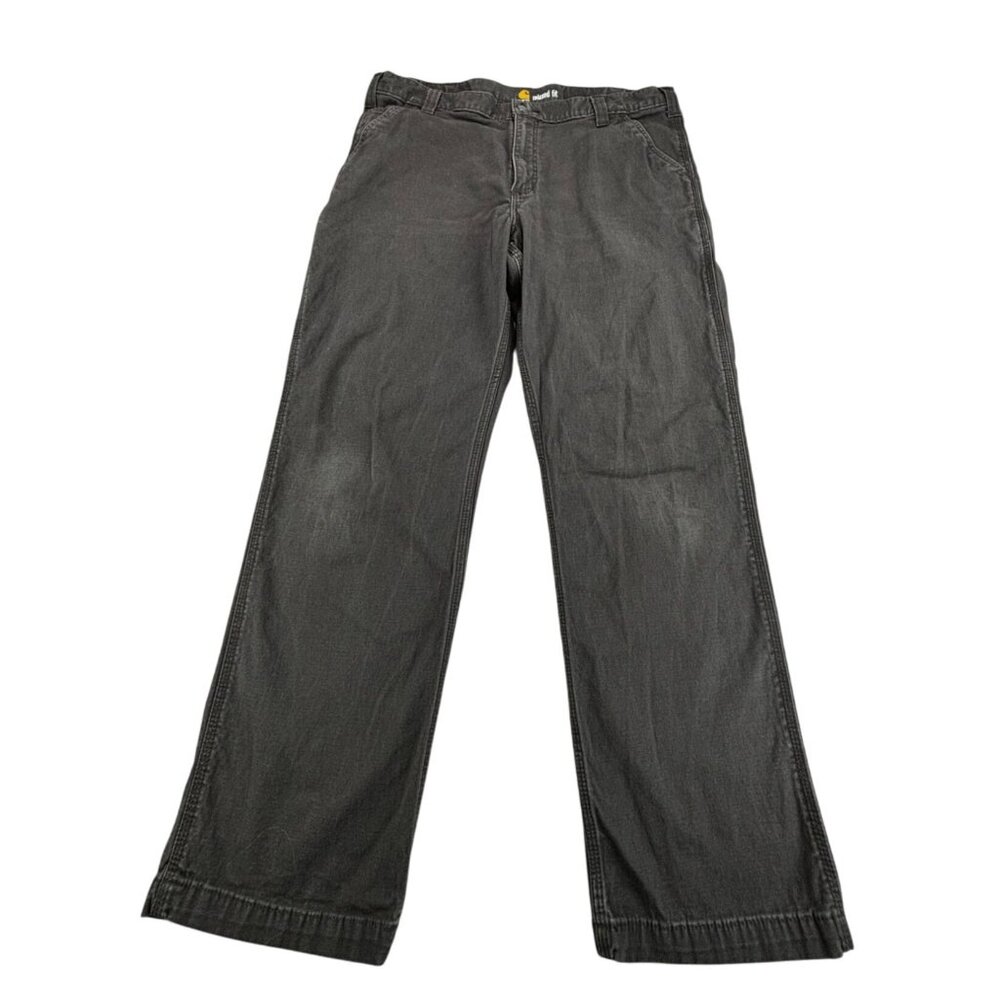 Carhartt Relaxed Fit Pants Mens 40x32 Black Cotton Workwear Rugged
